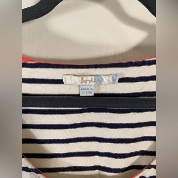 Boden GUC navy blue/white striped front pocket tank dress Size 8 - Picture 3 of 6